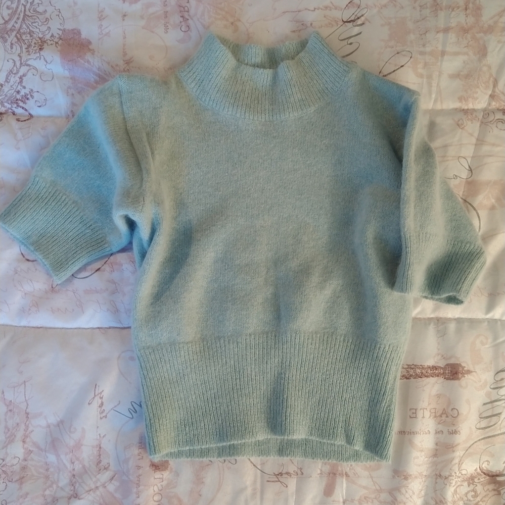 Soft Wool Pastel Mock Neck Sweater